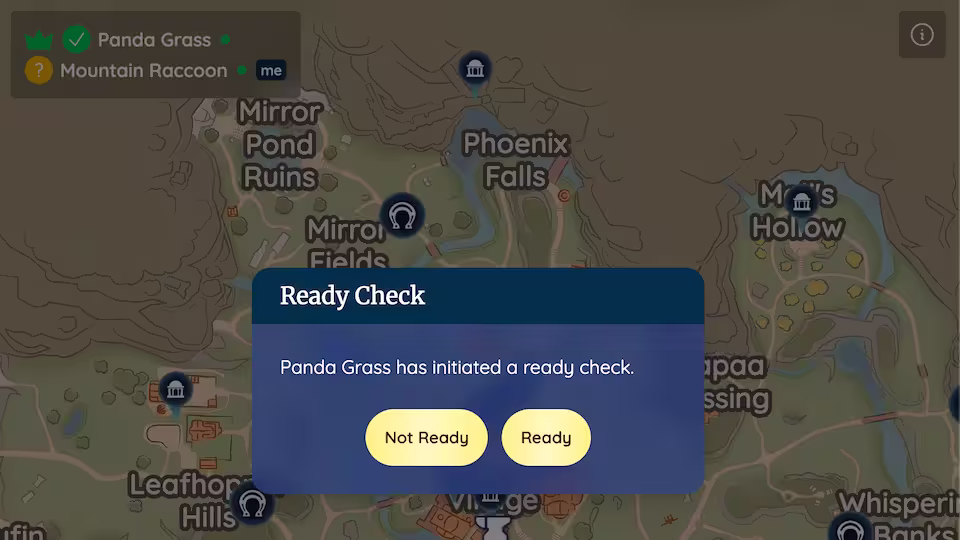 Party members confirm readiness with the Ready Check feature.